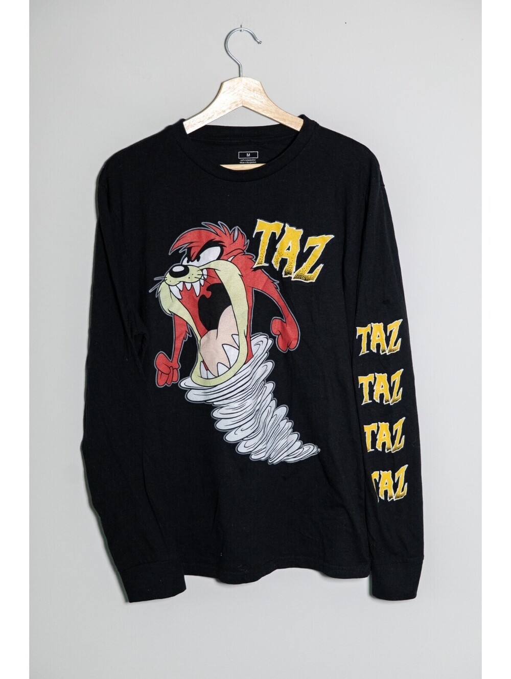 Taz Looney Tunes Long Sleeve Shirt / Sweater - Men's Medium Vintage